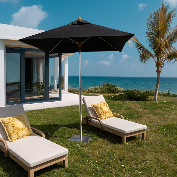Parasol Comète en aluminium et toile noire 200x200 cm