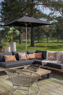 Comète - Parasol en aluminium et toile noire