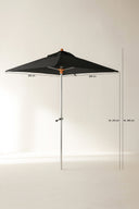 Comète - Parasol en aluminium et toile noire