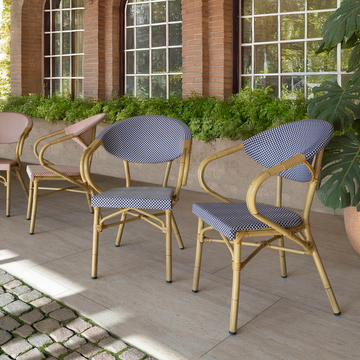 Lot de 2 fauteuils de table extérieurs en textilène bleu Amalfi