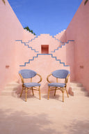 Amalfi - Lot de 2 fauteuils de table d'extérieur bleu