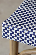 Amalfi - Lot de 2 fauteuils de table d'extérieur bleu en aluminium effet rotin naturel