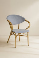 Amalfi - Lot de 2 fauteuils de table d'extérieur bleu