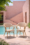 Amalfi - Lot de 2 fauteuils de table d'extérieurs beige