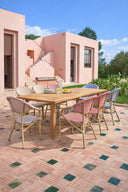 Amalfi - Lot de 2 fauteuils de table d'extérieurs beige en aluminium effet rotin naturel
