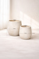Set de 2 pots ronds Lagos en terre d'argile 32/44 cm