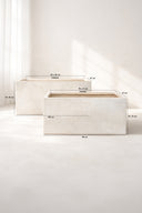 Set de 2 pots rectangulaires Lagos en terre d'argile 32/44 cm