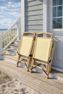 Playa - Fauteuil de plage en bois de hêtre naturel et tissu jaune