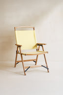 Playa - Chaise de plage en bois de hêtre naturel et polyester jaune