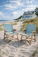 Playa - Chaise de plage en bois de hêtre naturel et polyester vert