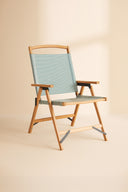 Playa - Chaise de plage en bois de hêtre naturel et polyester vert