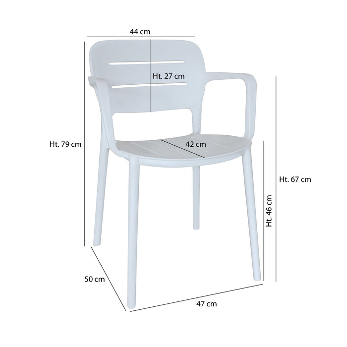 Lot de 4 chaises de table blanc Sunset