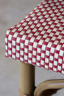 Amalfi - Lot de 2 fauteuils de bar extérieurs rouge en aluminium effet rotin naturel