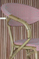 Amalfi - Lot de 2 fauteuils de bar extérieurs rouge en aluminium effet rotin naturel