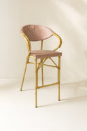 Amalfi - Lot de 2 fauteuils de bar extérieurs en textilène rouge