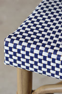 Amalfi - Lot de 2 fauteuils de bar extérieurs bleu en aluminium effet rotin naturel