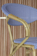Amalfi - Lot de 2 fauteuils de bar extérieurs bleu en aluminium effet rotin naturel