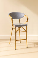 Amalfi - Lot de 2 fauteuils de bar extérieurs en textilène bleu