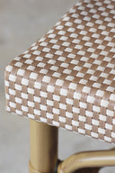 Amalfi - Lot de 2 fauteuils de bar extérieurs beige en aluminium effet rotin naturel