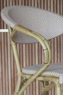 Amalfi - Lot de 2 fauteuils de bar extérieurs beige en aluminium effet rotin naturel