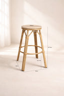 Amalfi - Tabouret de bar extérieur beige en aluminium effet rotin naturel