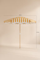 Isola - Parasol en polyester rayures jaune bouton d'or et blanc