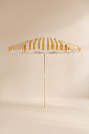 Isola - Parasol en polyester rayures jaune bouton d'or et blanc