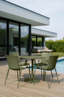 Montauk - Lot de 4 fauteuils de table extérieur en polypropylène et métal vert