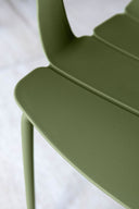 Montauk - Lot de 4 fauteuils de table extérieur en polypropylène et métal vert