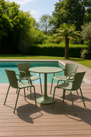 Montauk - Lot de 4 fauteuils de table extérieur en polypropylène et métal vert