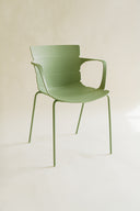 Montauk - Lot de 4 fauteuils de table extérieur en polypropylène et métal vert