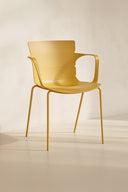 Montauk - Lot de 4 fauteuils de table extérieur en polypropylène et métal ocre