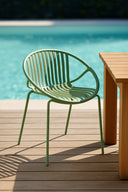 Calypso - Lot de 4 fauteuils de table extérieur en polypropylène et métal vert