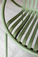 Calypso - Lot de 4 fauteuils de table extérieur en polypropylène et métal vert