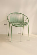 Calypso - Lot de 4 fauteuils de table extérieur en polypropylène et métal vert