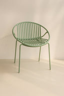 Calypso - Lot de 4 fauteuils de table extérieur en polypropylène et métal vert