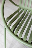 Calypso - Ensemble table et 4 fauteuils de table extérieur en polypropylène et métal vert