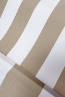 Flavio - Fauteuil extérieur en tissu à rayures blanc et taupe