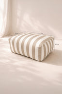 Flavio - Ensemble fauteuil et pouf extérieur compressé en tissu à rayures taupe