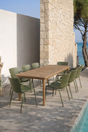 Montauk - Ensemble table avec 8 fauteuils en polypropylène vert
