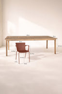 Montauk - Ensemble table avec 8 fauteuils en polypropylène brique