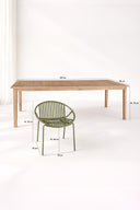 Calypso - Ensemble table avec 8 fauteuils en polypropylène vert