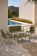 MONTAUK - Ensemble de table d'extérieur et salon de jardin en polypropylène vert