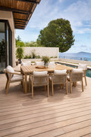 Ensemble Saona table de jardin et 8 fauteuils en bois d'acacia