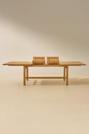 Saona - Ensemble table extensible et 10 fauteuils en bois d'acacia