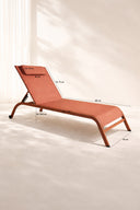 Napoli - Lot de 2 chaises longues en acier et textilène corail