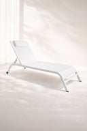 Napoli - Lot de 2 chaises longues en acier et textilène blanc
