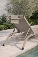 Napoli - Lot de 2 chaises longues en acier et textilène taupe