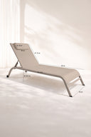 Napoli - Lot de 2 chaises longues en acier et textilène taupe