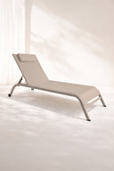 Napoli - Lot de 2 chaises longues en acier et textilène taupe